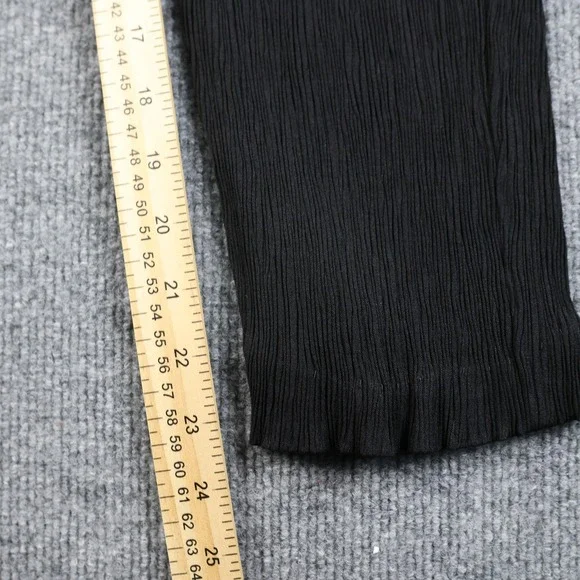 Laura Gayle Pants Womens Petite Small Black Crinkle Pleated Drawstring Waist - Picture 4 of 9